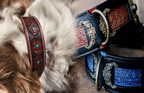 Adjustable Leather Dog Collars for Large Breeds with Sensitive Skin